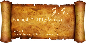 Faragó Ifigénia névjegykártya